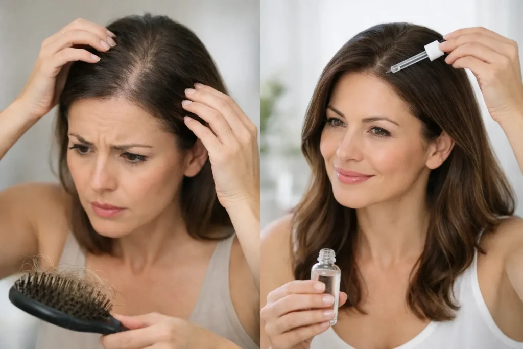 Solución para alopecia androgénica femenina