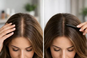 Cómo disimular una raya ensanchada del cabello